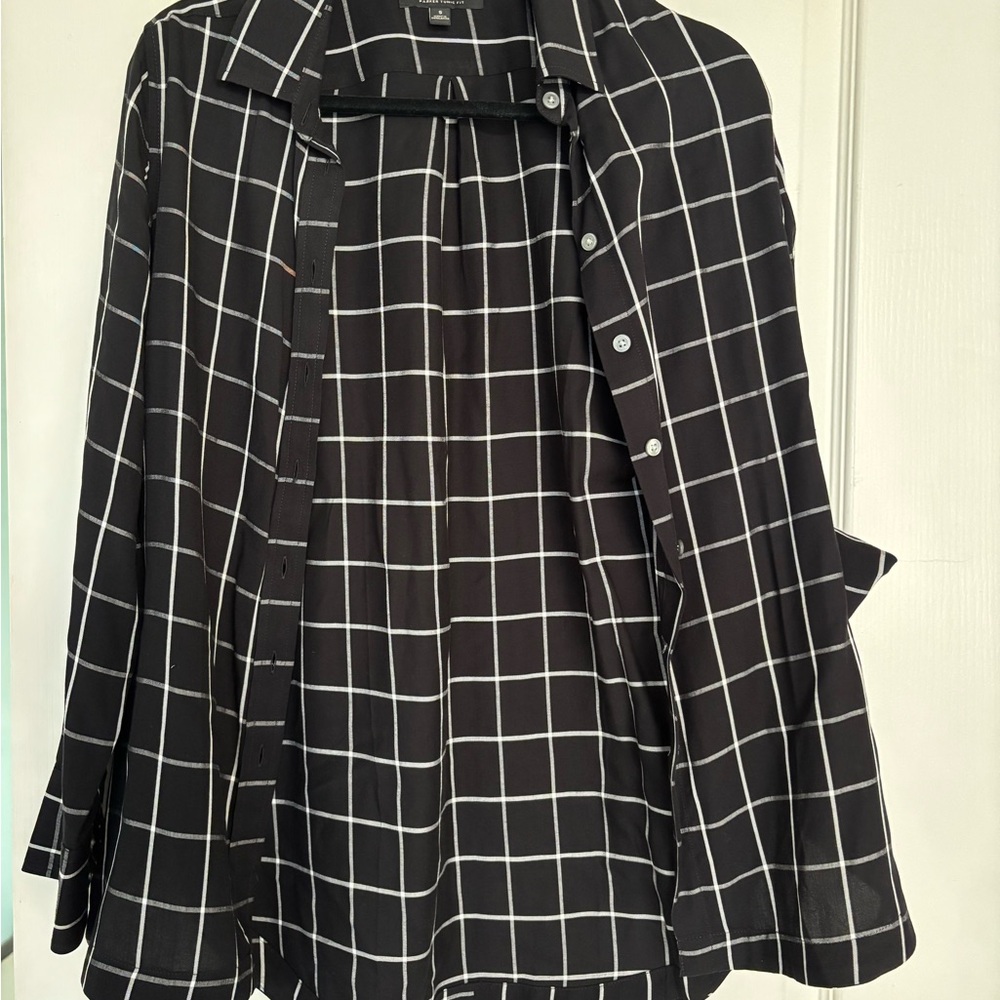 Banana Republic Black and White Checkered Shirt